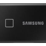 Samsung T7 Touch 500GB Up to 1,050MB/s USB 3.2 Gen 2 (10Gbps, Type-C) External Solid State Drive (Portable SSD) Black (MU-PC500K)